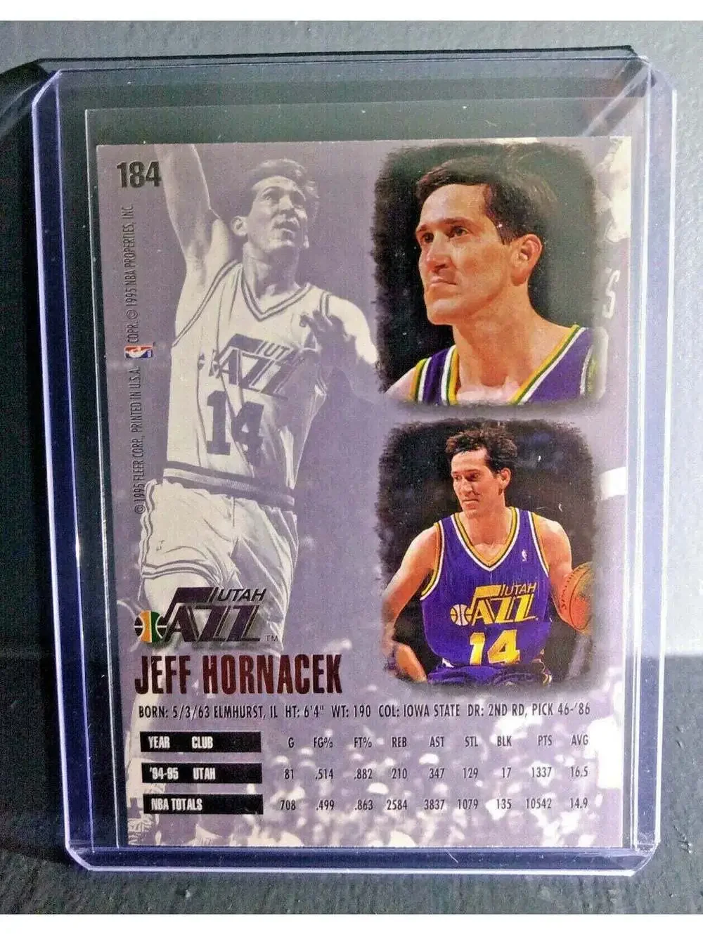 1995-96 Jeff Hornacek Fleer Ultra #184 Basketball Card
